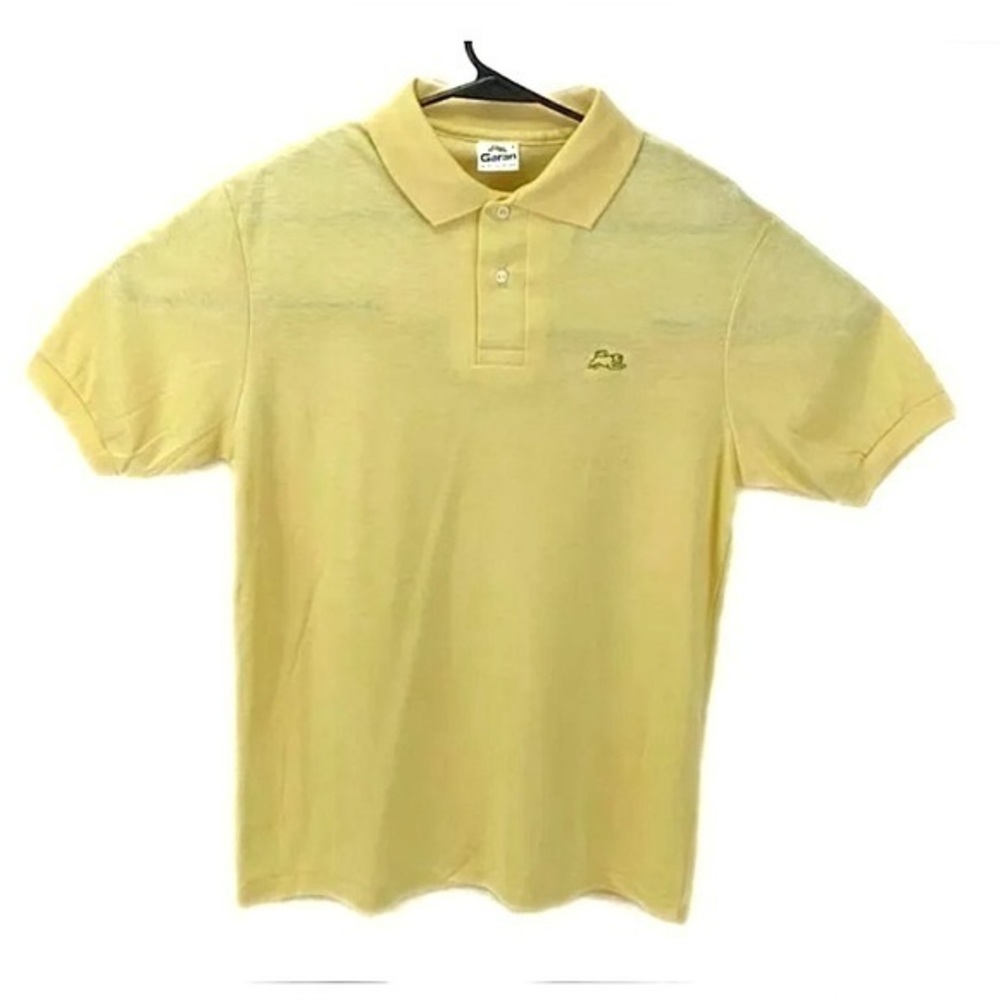 Garan Polo Yellow Golf Shirt Large Eighties Prep